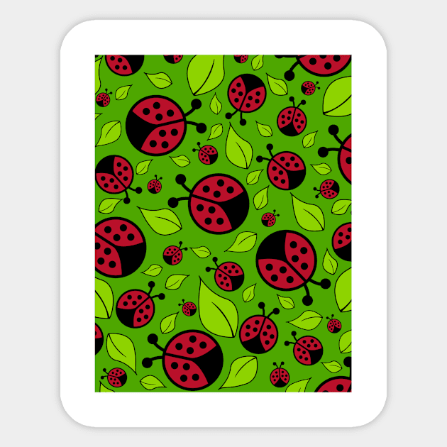 Cartoon Ladybird - Ladybug Pattern Sticker by markmurphycreative